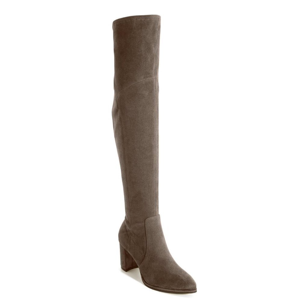 New Marc Fisher Luley Faux Suede Over The Knee Boot In Gray Sz. 7.5